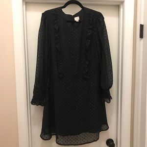 Long sleeve Black Polka Dot Dress